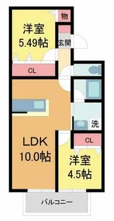 メゾン・ドゥ・パサージュ【107号室】の間取り