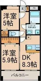 エトワール布袋【1階】の間取り