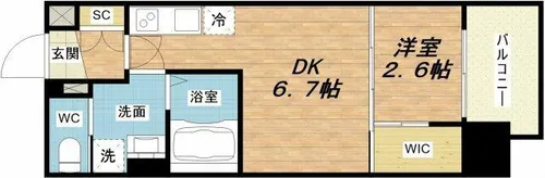 セレニテ谷九プリエ【10階】の間取り