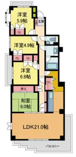 パーク・ハイム宝塚清荒神【3階】の間取り