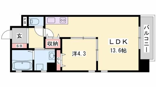 OA FLAT福沢【5階】の間取り