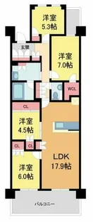 Brillia夙川高塚町【406号室】の間取り