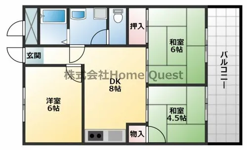 北本町パールハイツ【402号室】の間取り