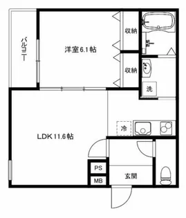 フジパレス桜井四丁目B棟【2階】の間取り