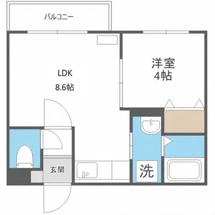 リリアーナ琴似【4階】の間取り