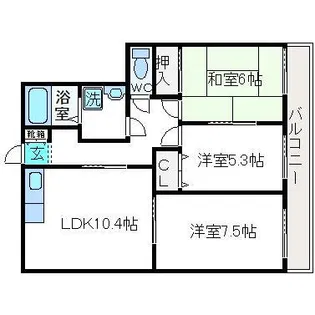森本マンション【203号室】の間取り