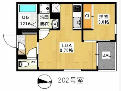 REGALEST山科駅南【202号室】の間取り