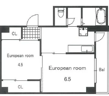 ヴィラナリー天神2号棟【405号室】の間取り