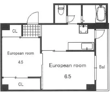 ヴィラナリー天神1号棟【504号室】の間取り