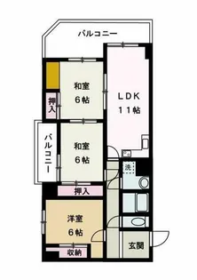 ブリージェ姫路【705号室】の間取り