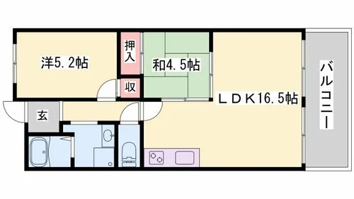 ハッピーコートさんわ【208号室】の間取り