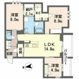 シャーメゾン ケー【2階】の間取り
