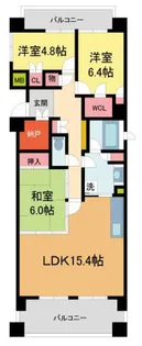夙川千歳町シティハウス【605号室】の間取り