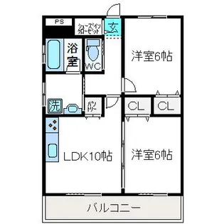 くすの木ハイツ【2階】の間取り