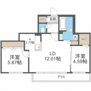 S-RESIDENCE琴似4条【1階】の間取り