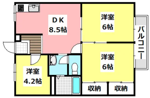 エステートピア鮎川【1階】の間取り