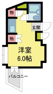 キューブ甲風園【206号室】の間取り