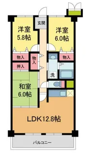 ヴィオレット宝塚【9階】の間取り