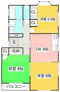 若葉と陽だまりのラ・ルーチェ【202号室】の間取り