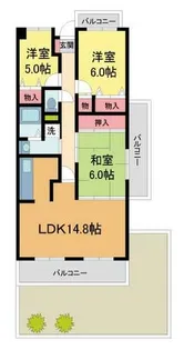 サーパス宝塚【1階】の間取り