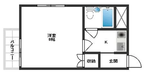 ハイツオーキタ津之江【201号室】の間取り