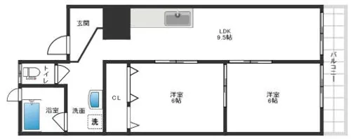 第1マーブルハイツ【205号室】の間取り