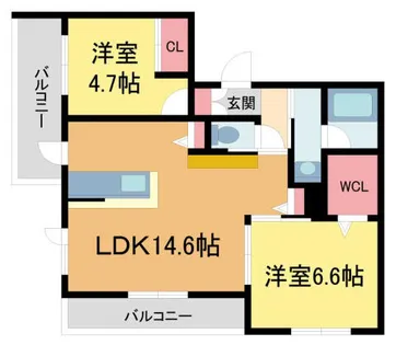 サンティエ ソレイユ【205号室】の間取り