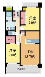 アイエフコート甲子園【102号室】の間取り
