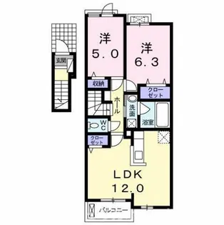 グレイス牛川【2階】の間取り