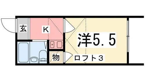 コスモス伊伝居【102号室】の間取り