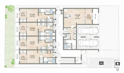 HⅡJR西宮駅前【203号室】の間取り