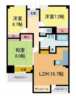 ソリオ宝塚1東館【5階】の間取り