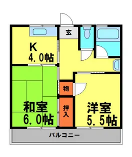 イワオハイツ6号館【202号室】の間取り