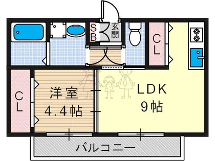オーベルジェ・DE・田辺【1階】の間取り