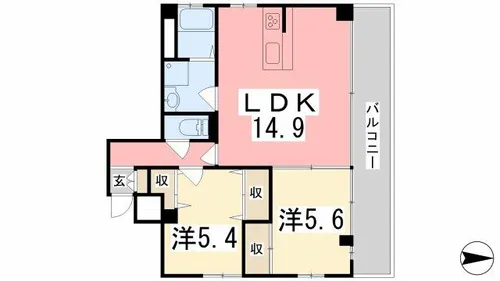 スタシオン【801号室】の間取り