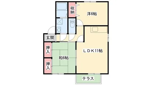 エスポワールイダ 弐番館【2-101号室】の間取り