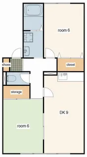 ハイカムール山手【102号室】の間取り