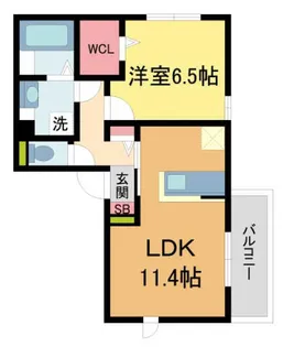 夙川桜井通り【202号室】の間取り