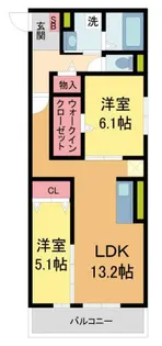 コンフィエ鳴尾【2階】の間取り