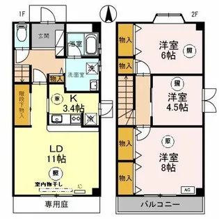 ルミエール龍野 A棟【A-1号室】の間取り