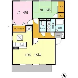 サンアベニュー田寺 1【201号室】の間取り