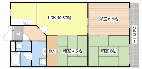 シャトー洗堰【202号室】の間取り