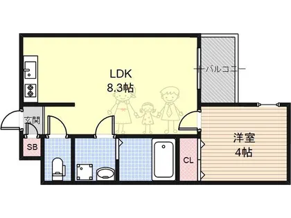 H-maison東住吉Ⅱ【2階】の間取り