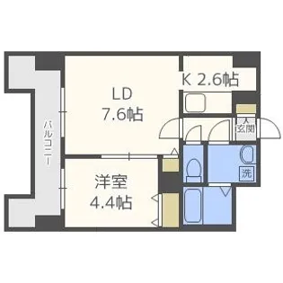 レジディア札幌駅前【7階】の間取り