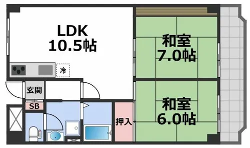 日宝ライフ放出西【6階】の間取り