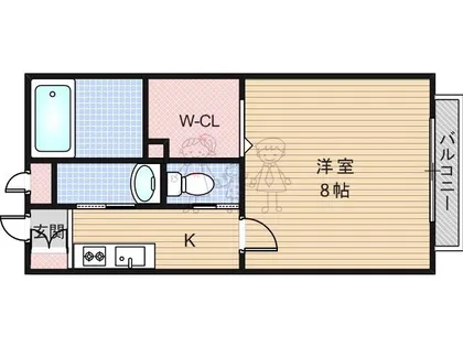 カーム東住吉【2階】の間取り