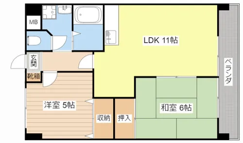 ふぁみーゆ貴生川【2-A号室】の間取り