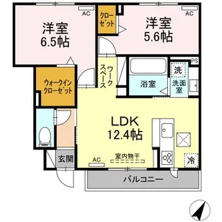 ウェストテラス大西【1階】の間取り