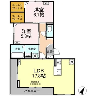 D-avance向山東【3階】の間取り