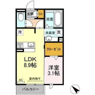 愛知県豊川市御油町後田【アパート】の間取り